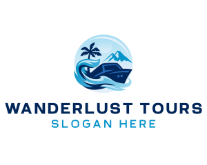 Cruise Ship Travel Destination logo design