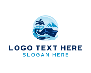 Yacht - Cruise Ship Travel Destination logo design