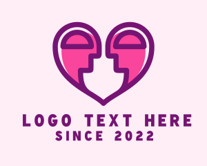 Thinking - Couple Dating Heart logo design