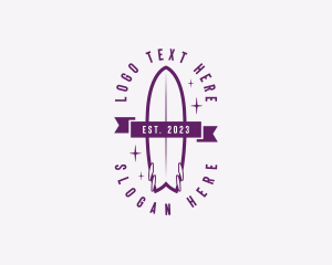 Badge - Beach Tropical Surfboard logo design