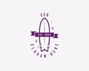 Beach Tropical Surfboard  Logo