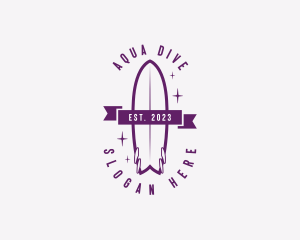 Beach Tropical Surfboard  logo design