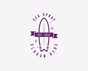 Beach Tropical Surfboard  logo design