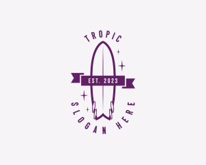 Beach Tropical Surfboard  logo design