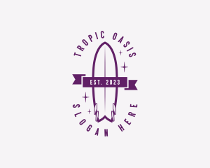 Beach Tropical Surfboard  logo design