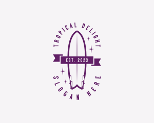 Beach Tropical Surfboard  logo design