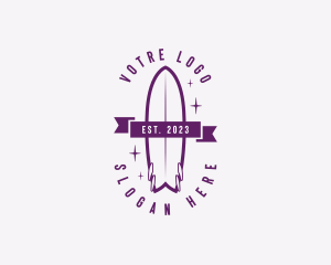 Ribbon - Beach Tropical Surfboard logo design