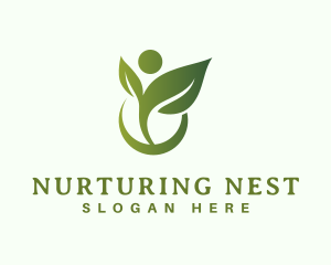 Natural Human Leaf logo design