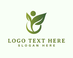 Eco - Natural Human Leaf logo design