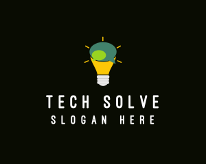 Solution - Lightbulb Idea Messaging logo design
