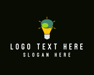 Talk Bubble - Lightbulb Idea Messaging logo design