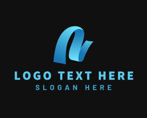 Digital Marketing - Tech Ribbon Business Letter N logo design