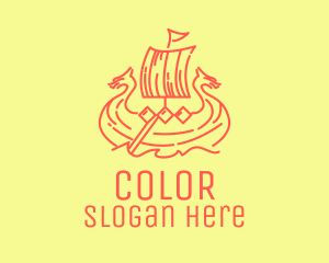 Vintage Viking Ship Logo