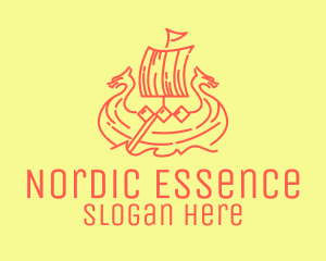 Nordic - Vintage Viking Ship logo design