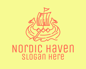 Nordic - Vintage Viking Ship logo design