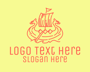 Vintage Viking Ship Logo