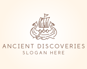 Longship Viking Ship logo design