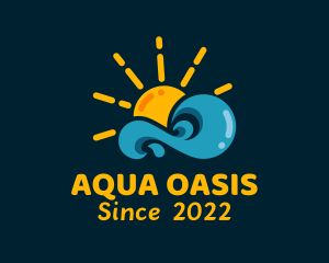 Pool - Sun Beach Wave logo design