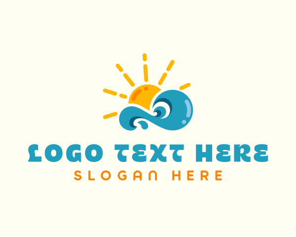 Sun - Sun Beach Wave logo design