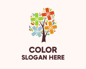 Colorful - Multicolor Seasonal Tree logo design