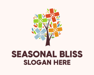 Season - Multicolor Seasonal Tree logo design