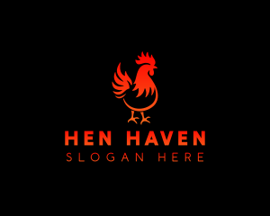 Rooster Bbq Flame logo design