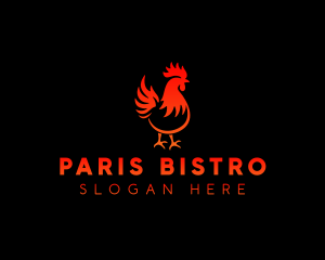 Rooster Bbq Flame logo design