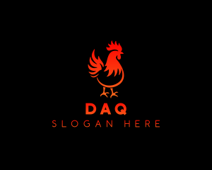 Meat - Rooster Bbq Flame logo design
