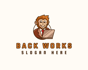 Monkey Office Worker logo design