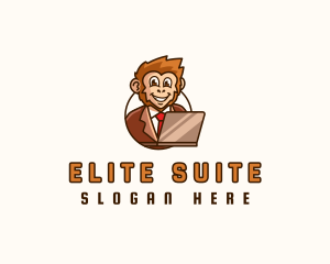 Monkey Office Worker logo design