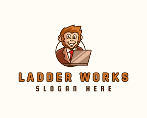 Monkey Office Worker logo design