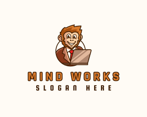 Monkey Office Worker logo design