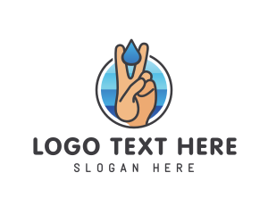 Fingers - Hand Droplet Sanitation logo design