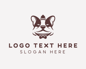 Bow Tie - Boston Terrier Dog logo design
