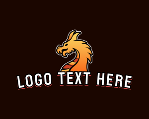 Online Gaming - Dragon Monster Head logo design