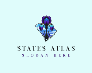 South Carolina Iris Flower logo design