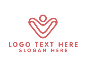 Company - Generic Person Letter V logo design