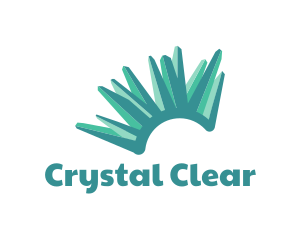 Crystal - Teal Crystal Formation logo design