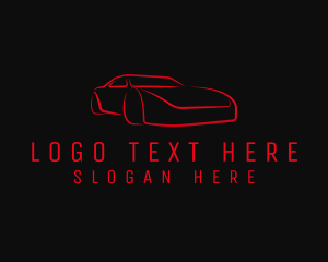 Sports Car - Red Automotive Garage logo design