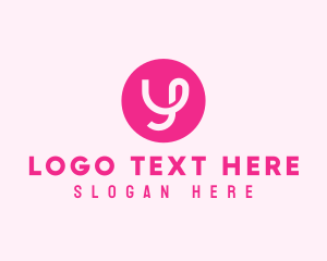 Hairdresser - Pink Letter Y logo design