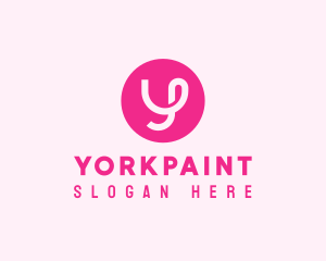 Pink Letter Y logo design