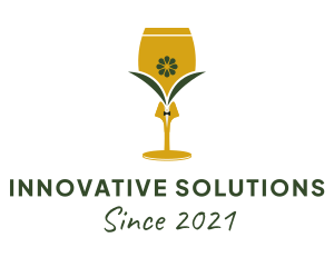 Brew - Organic Kombucha Glass logo design