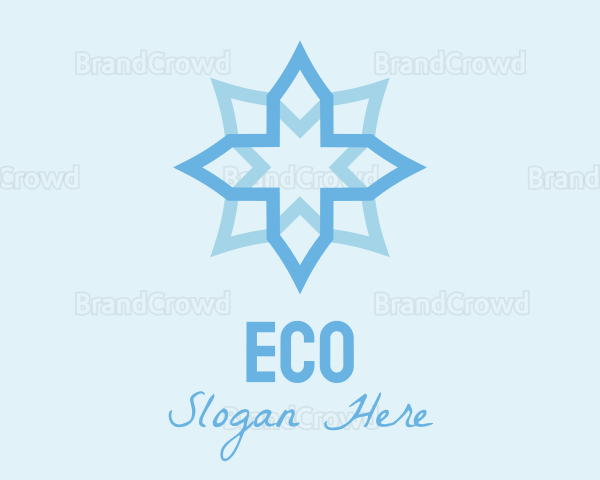 Geometric Star Snowflake Logo