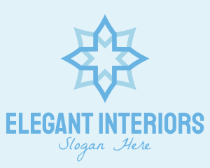 Geometric Star Snowflake logo design