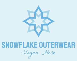 Geometric Star Snowflake logo design