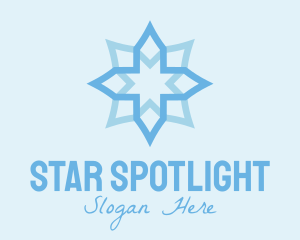 Geometric Star Snowflake logo design