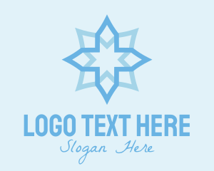 Symmetrical - Geometric Star Snowflake logo design