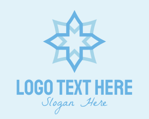 Geometric Star Snowflake Logo