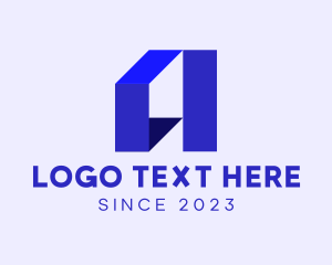 Blue - Construction Company Letter  A logo design