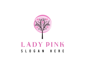 Pink Cherry Blossom Tree logo design